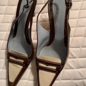 Slingback penny loafer pump